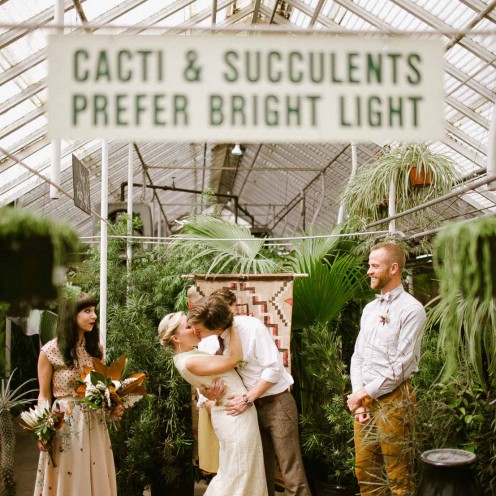 EA + JAMES | Denver Airbnb Greenhouse Elopement